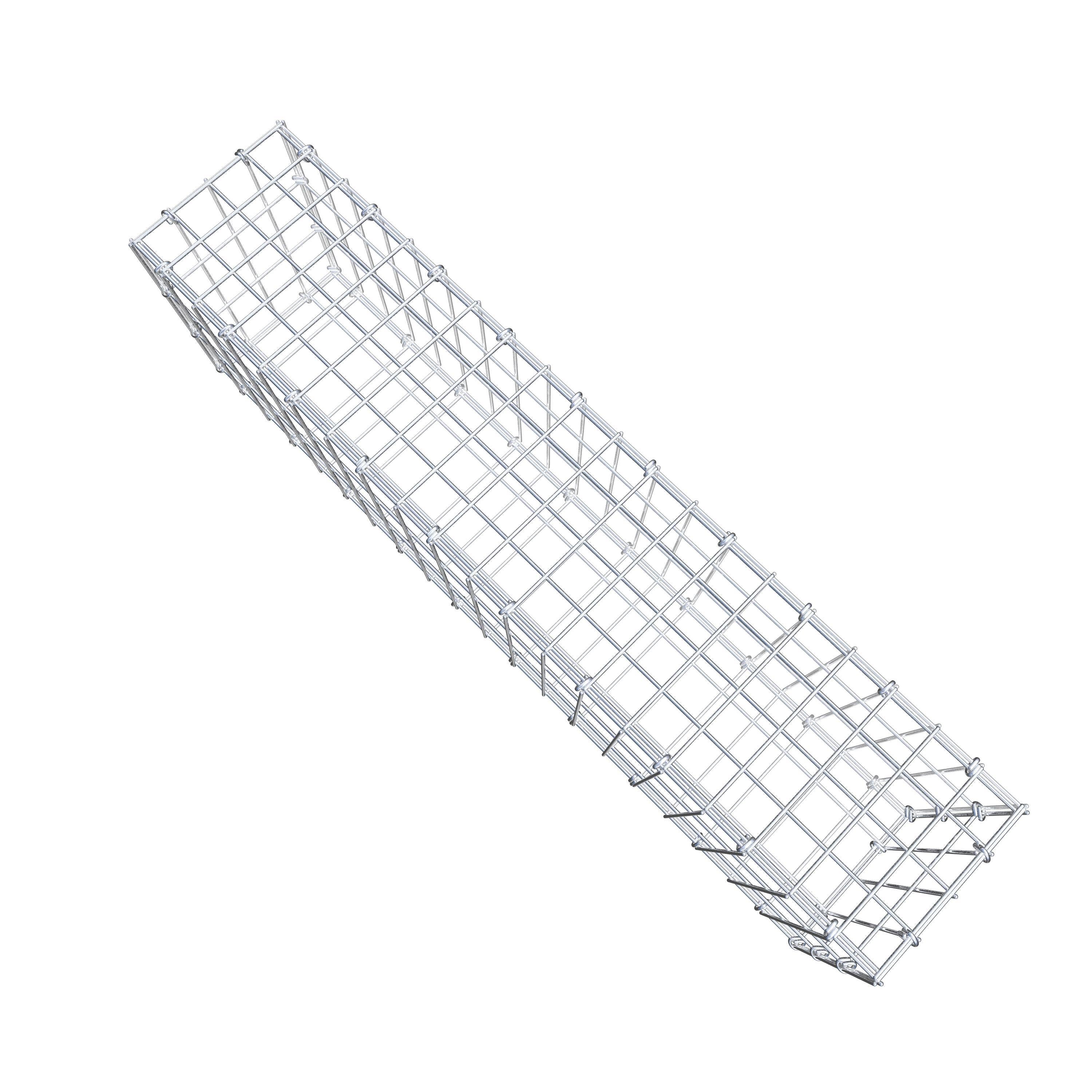 Gavión de acero galvanizado 100x30x20cm (LxAxP), malla 5 x 10cm, Anillo en C, jaula metálica para muro o jardín - 8