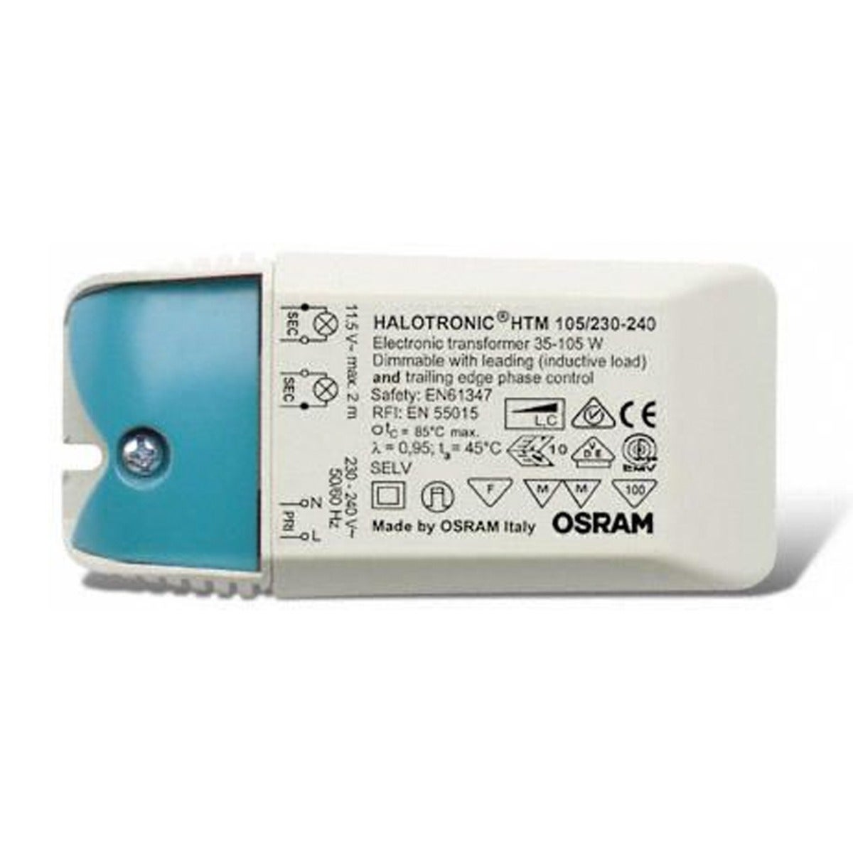 Transformator elektroniczny OSRAM HTM 105 wysoka wydajność napięcie 230-240V