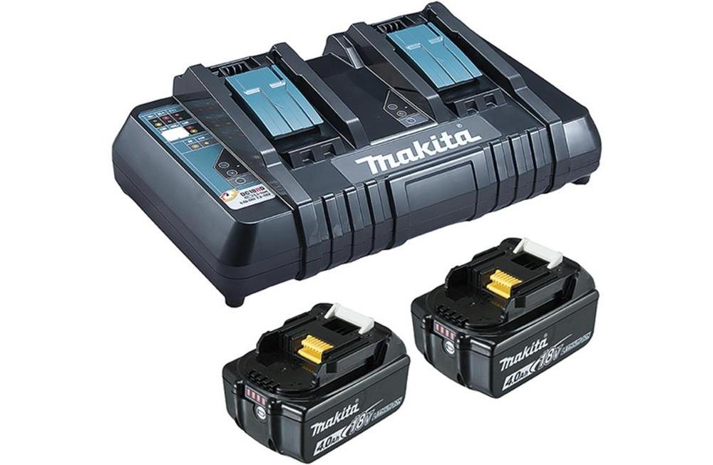 Makita Power Source-Kit 18 V / 2x 4,0 Ah Akku + Doppelladegerät - 199481-4