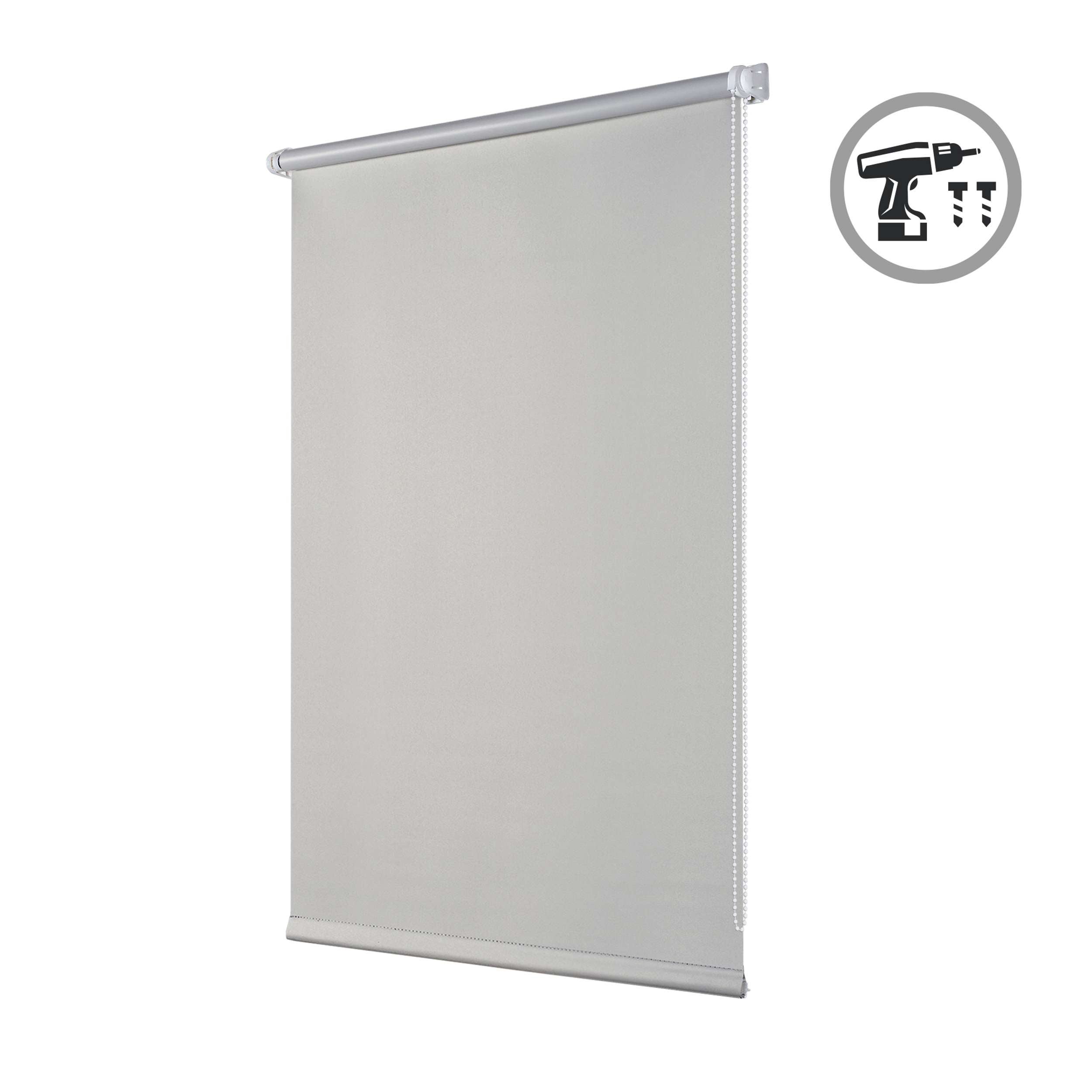Estore de rolo blackout EasyFix, persiana de enrolar de instalação sem furar cinza 90x180 cm - 8