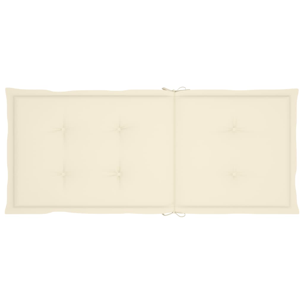 Chaises de jardin lot de 2 et coussins crème Bois teck massif vidaXL - 8