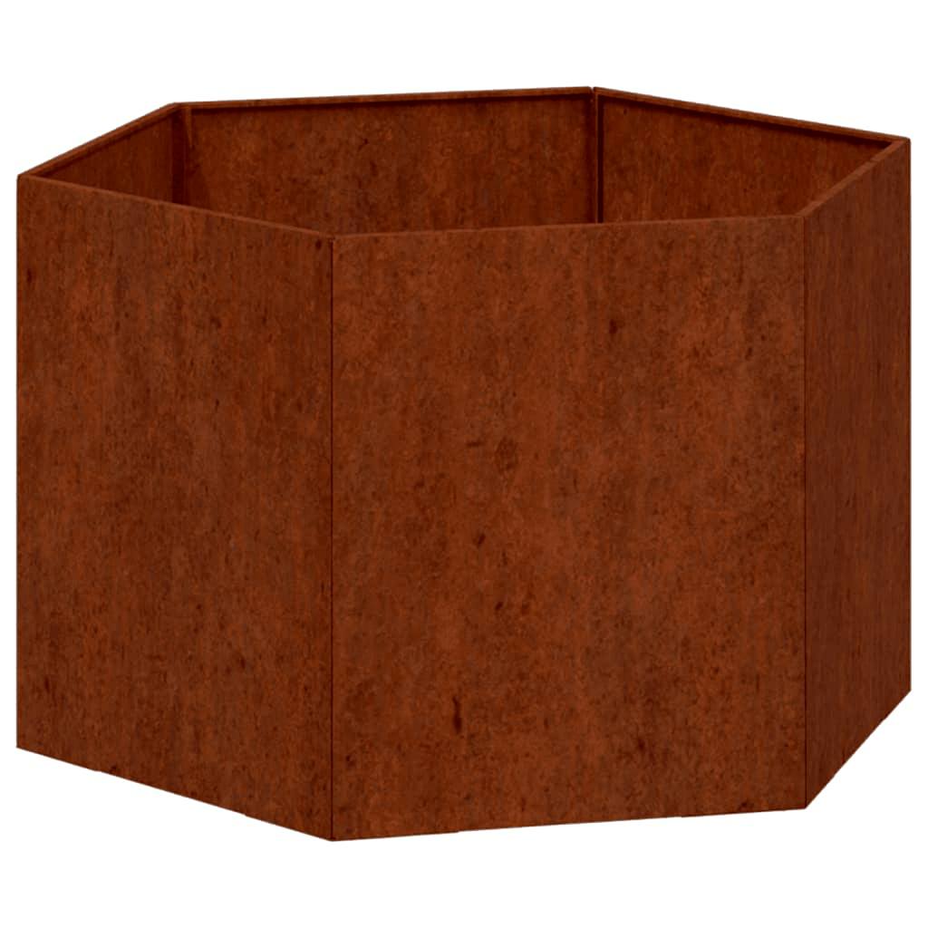 Jardinière Rouillé 60x60x45 cm Acier corten - 6