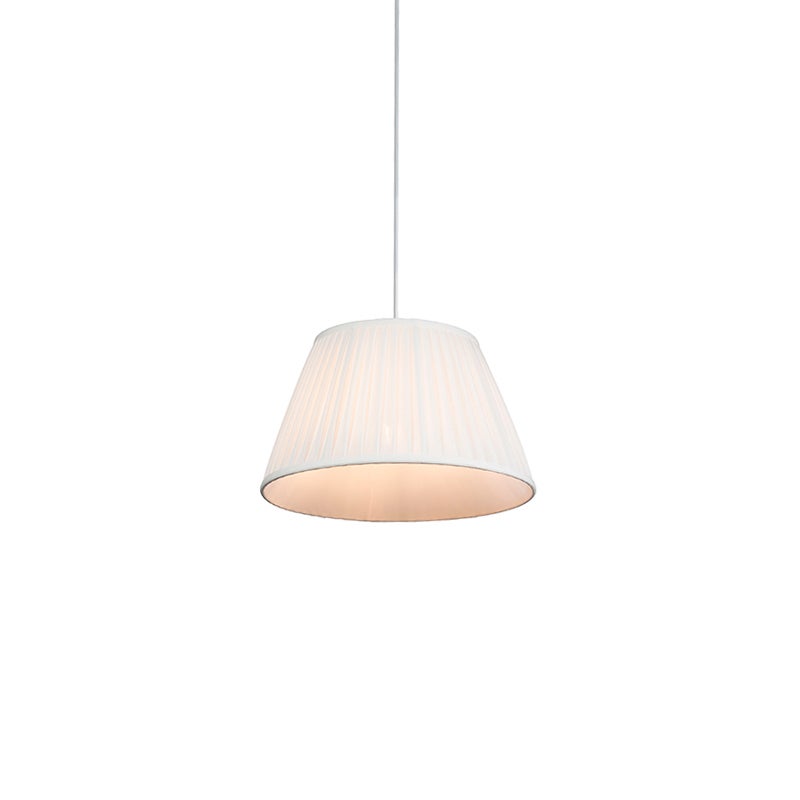 Qazqa retro lampa wisząca z kloszem (1 punkt) - Plisse - biały, okrągły, max. 60w, kompatybilny z żarówką LED, e27, 35cm