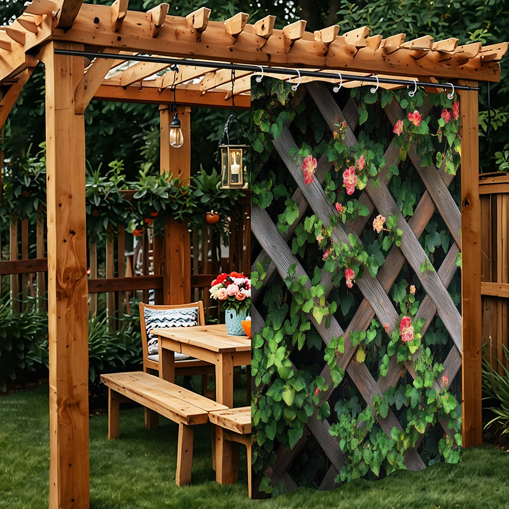 Cortinas impermeables para exteriores, con aislamiento térmico y opacas, para cenadores, pabellones y cabañas (juego de 2), 180 x 213 cm - 4