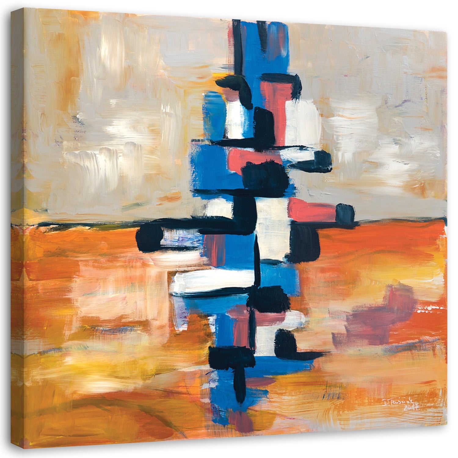 Obraz na płótnie, Abstrakcja kolorowa piramida 60x60