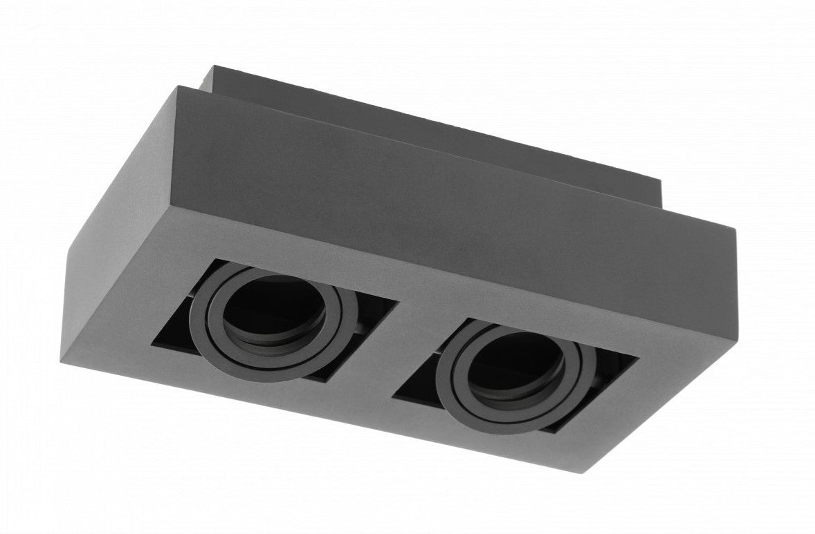 Oprawa sufitowa ASTER, GU10, max.20W*2, AC220-240V, IP20, aluminiowa, podwójna, czarny