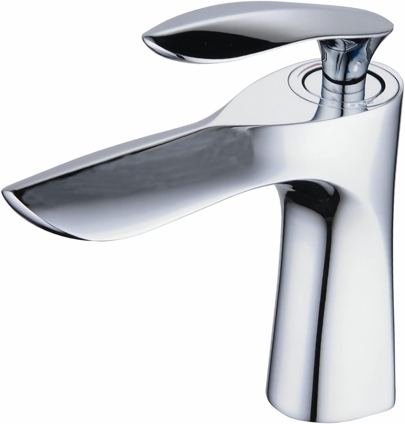 Bateria łazienkowa, bateria umywalkowa z mieszaczem jednouchwytowym, do wody ciepłej i zimnej, montaż jednootworowy, wykończenie chromowo-mosiężne.