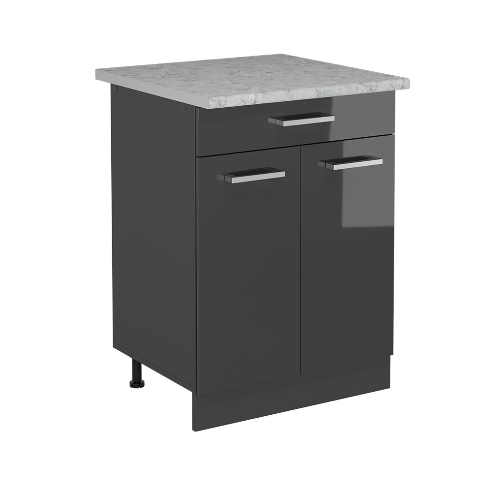Vicco Szafka dolna do kuchni R-Line, Antracyt wysoki połysk, 60 cm BR Marmur