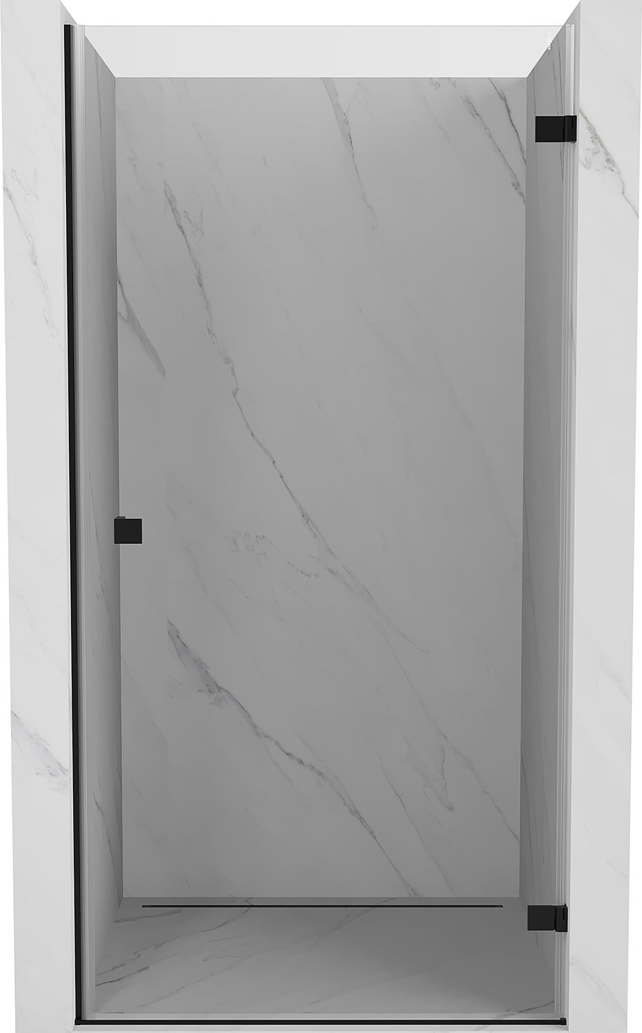 Mexen Lunar-B drzwi prysznicowe uchylne prawe 75 cm, transparent, czarne - 832-075-000-70-00-P