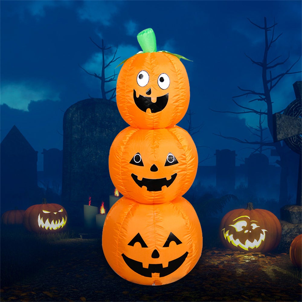 Nadmuchiwana dekoracja Jack-O-Lantern na Halloween, zabawka do układania w stosy, odpowiednia na imprezy ogrodowe wewnątrz i na zewnątrz (UE)