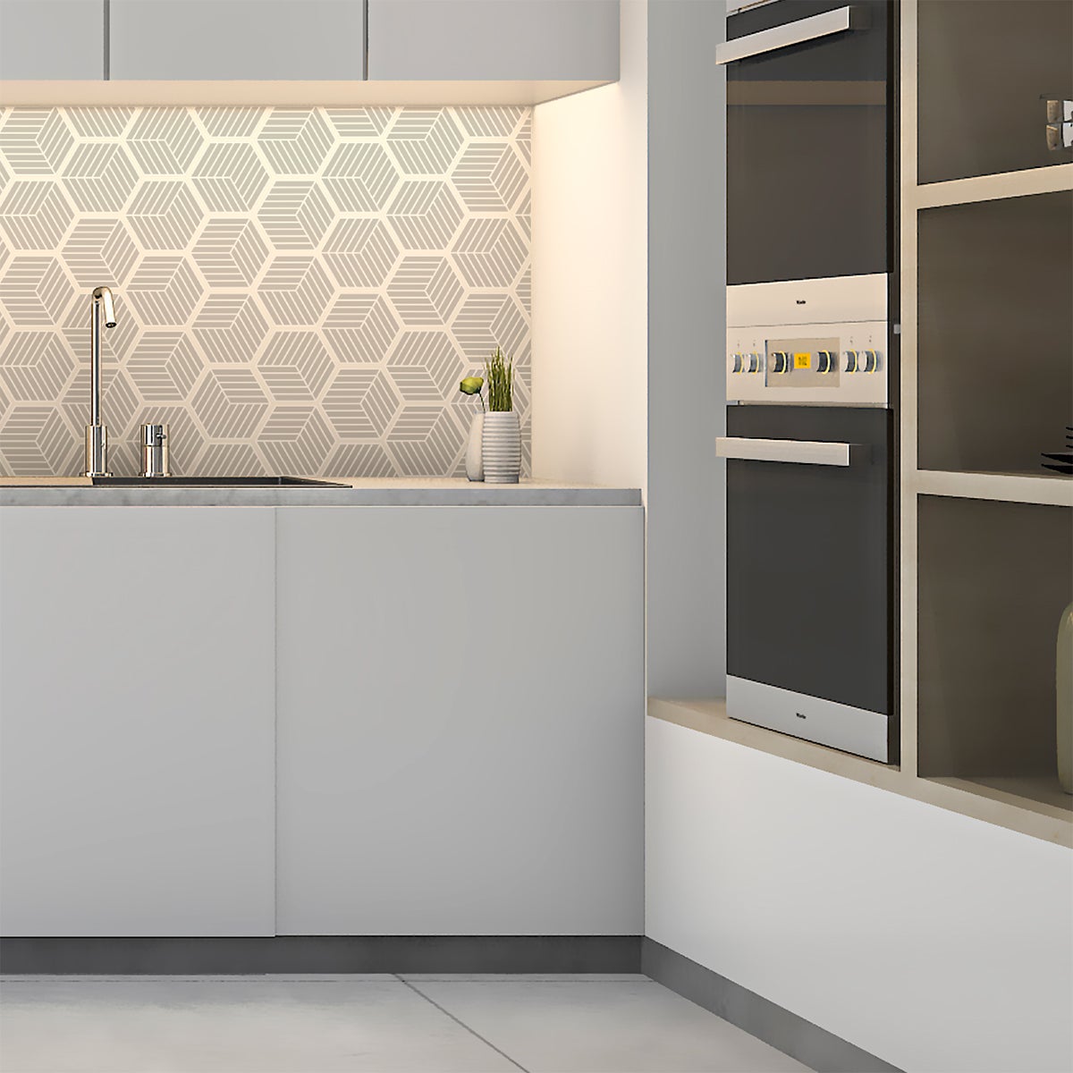 Adesivo piastrelle esagonali design sfumature di grigio - Sticker adesivo - adesivi murali - 28stickershexagones10x9cm - 3