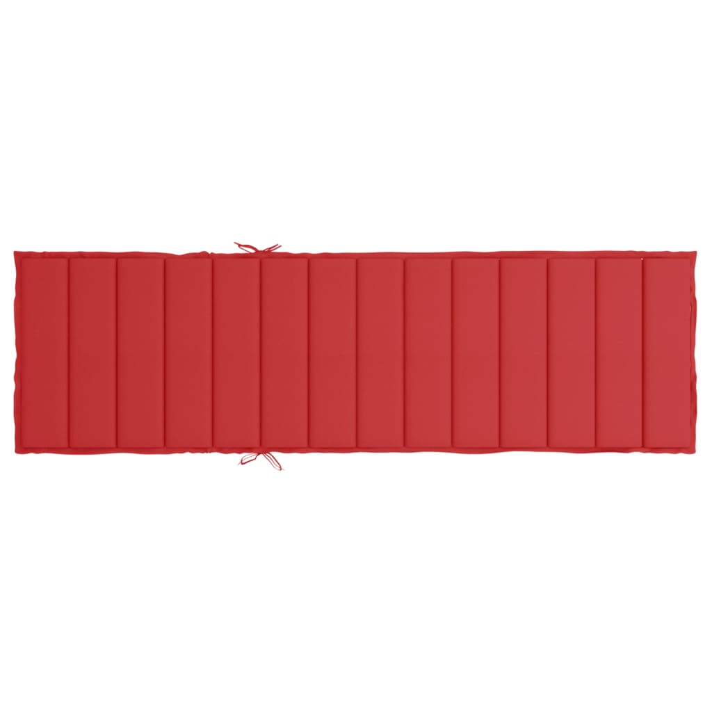 Cojines para tumbona de tejido Oxford y fibra de espuma, rojo, para jardín - 5