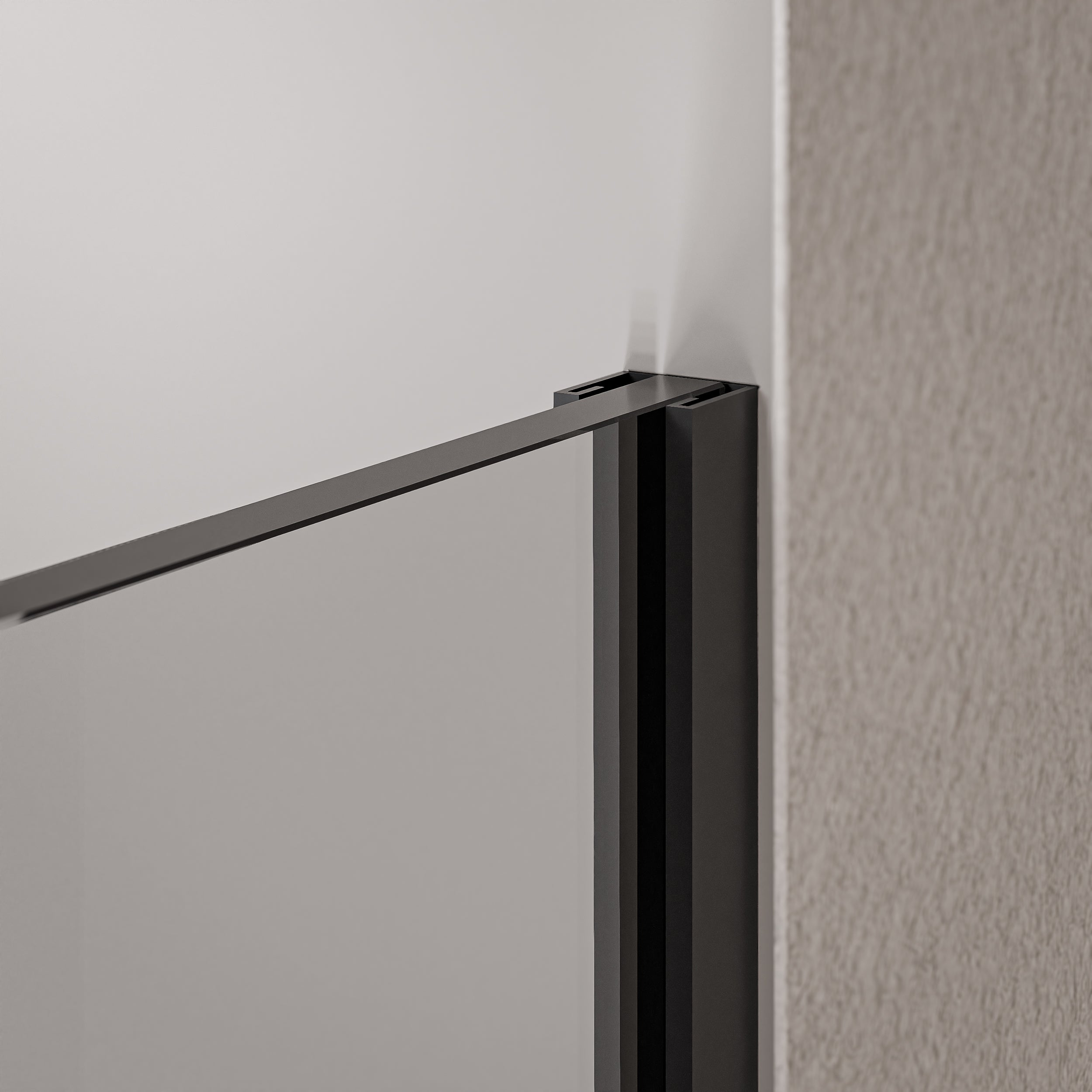 BERNSTEIN - Resguardo de duche italiano 100x220cm, vidro NANO 10mm, perfil de parede em aço inox preto mate, sem perfil de chão - EX102-2 - 3