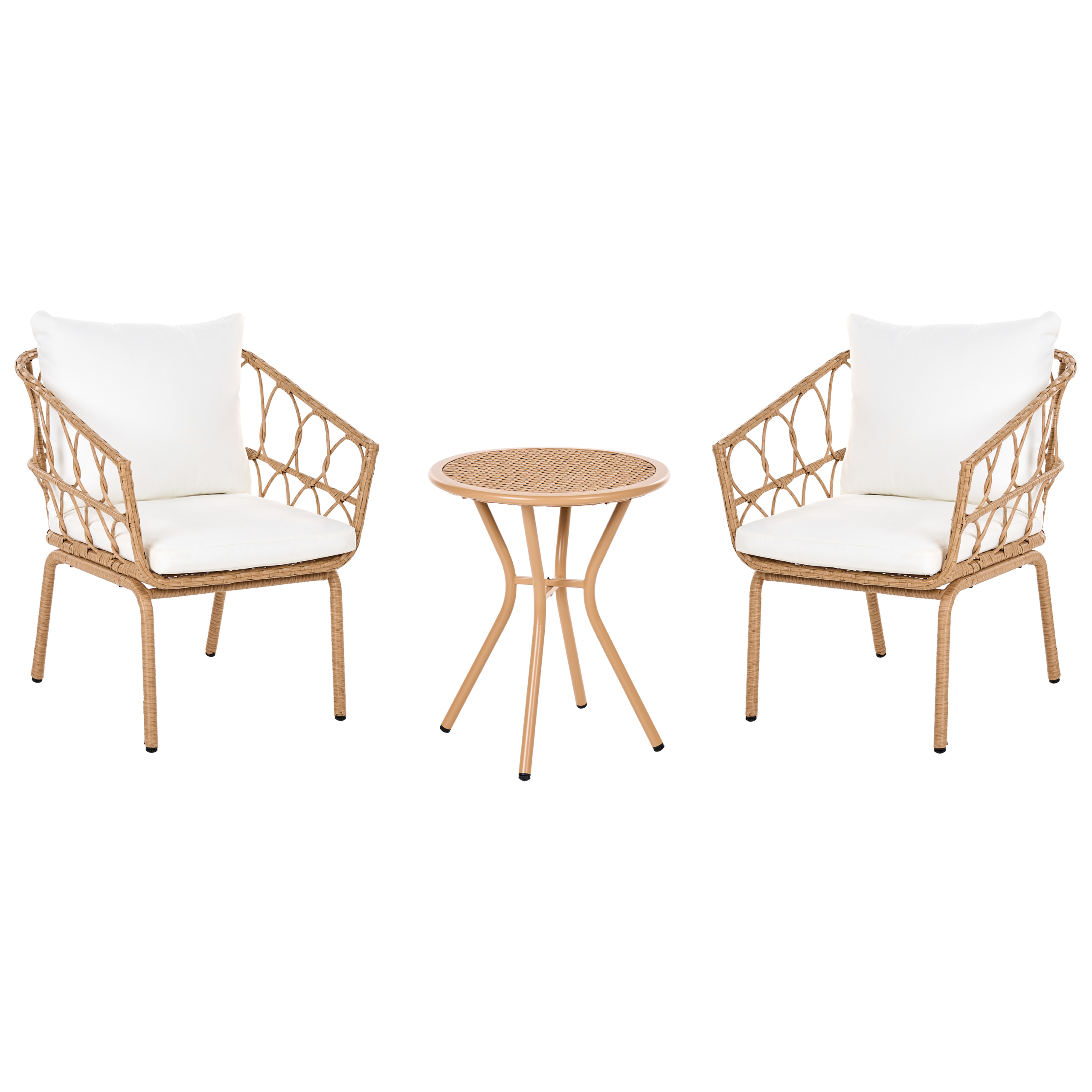 Set mobilier de grădină FERLA Ratan sintetic Maro deschis