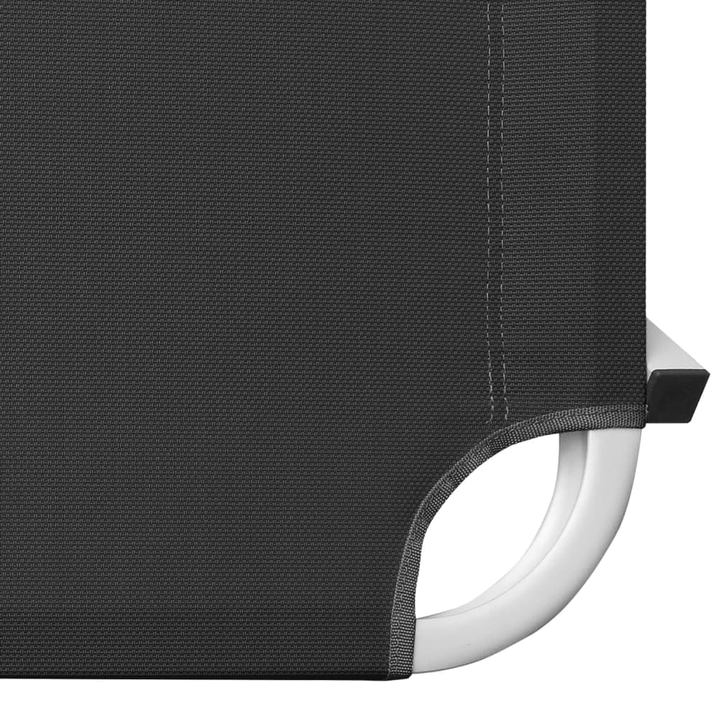 Chaise longue aluminium et textilène noir - 6