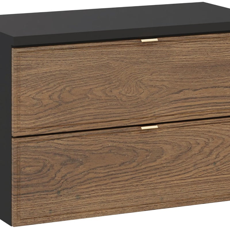 Szafka pod umywalkę nablatową TALIA CASELLA 2S 80cm dąb casella/czarny mat z blatem COMAD 1 szt.