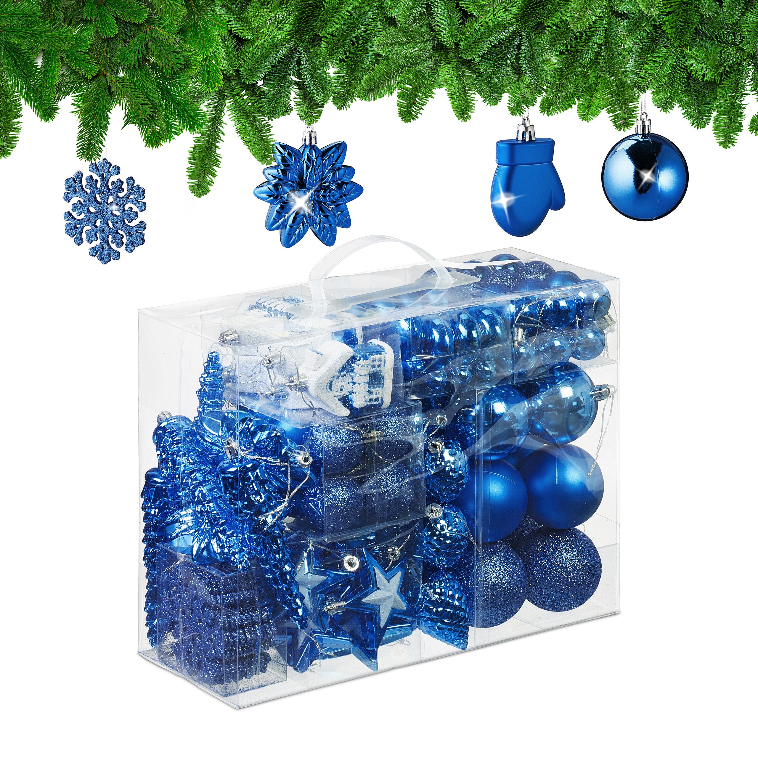 Lot De 100 Boules De Noël Relaxdays - Dorées Et Rouges - 3 Tailles Différentes (3,4,6 Cm) - Avec Boîte De Rangement - 11