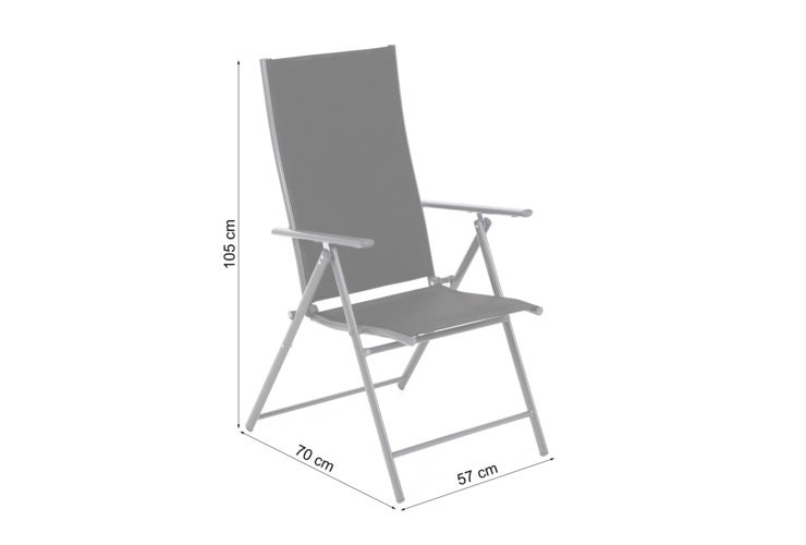 Krzesło ogrodowe metalowe Casablanca Silver / Grey - 4