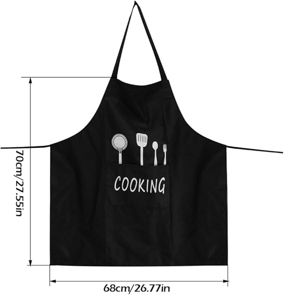 2 Grembiuli Da Cucina In Tela Con Tasche, Bianco E Nero - Regolabili E Unisex, Ideali Per Chef, Barbecue, Camerieri, Cottura E Giardinaggio - 2