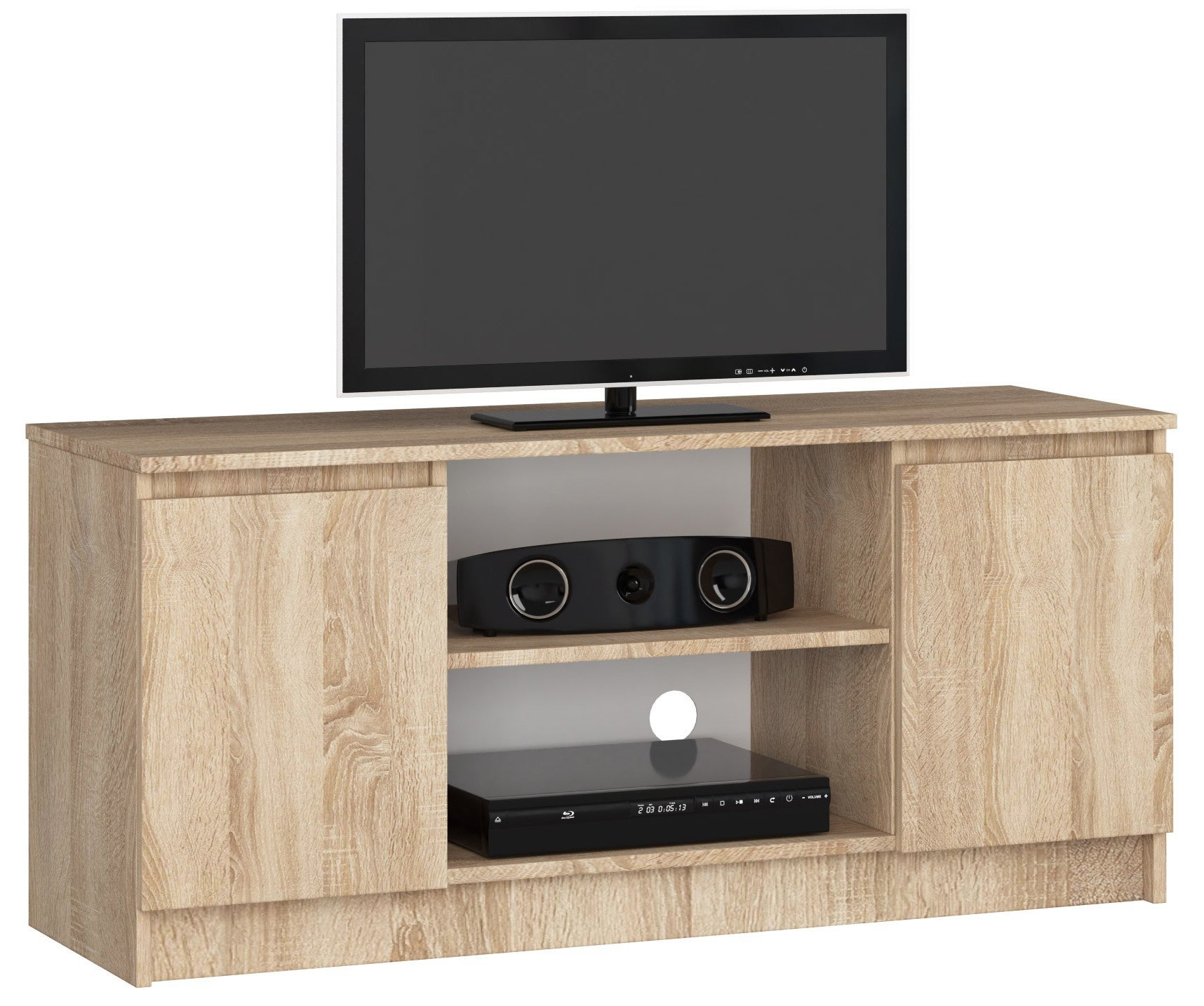 Szafka RTV AKORD Dąb Sonoma 120 cm 2 drzwi kolor Dąb Sonoma mat 2 półki 120x40x55 cm