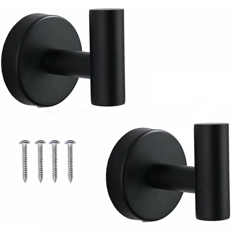 czarny Haczyki łazienkowe SUS 304 Solidne haczyki ścienne ze stali nierdzewnej do łazienek, haczyki na szlafroki Haczyki ścienne,