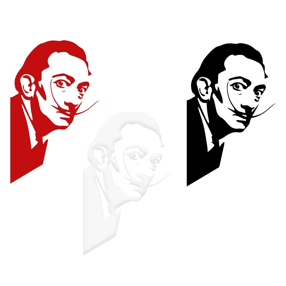 SALVADOR DALI' - Sticker Mural Vinyle 55x88 Cm - Couleur ROUGE - 2