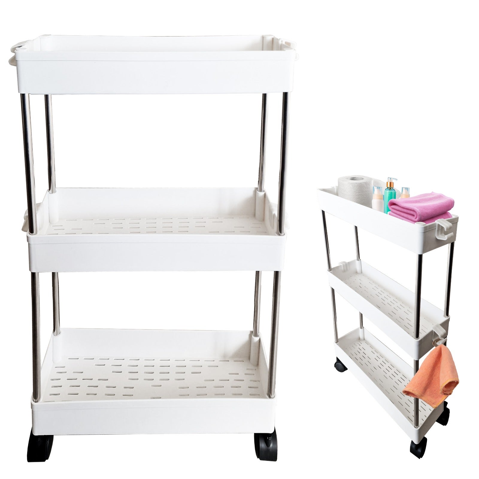 Carrello portaoggetti sottile da cucina a 4 livelli Carrello obile con