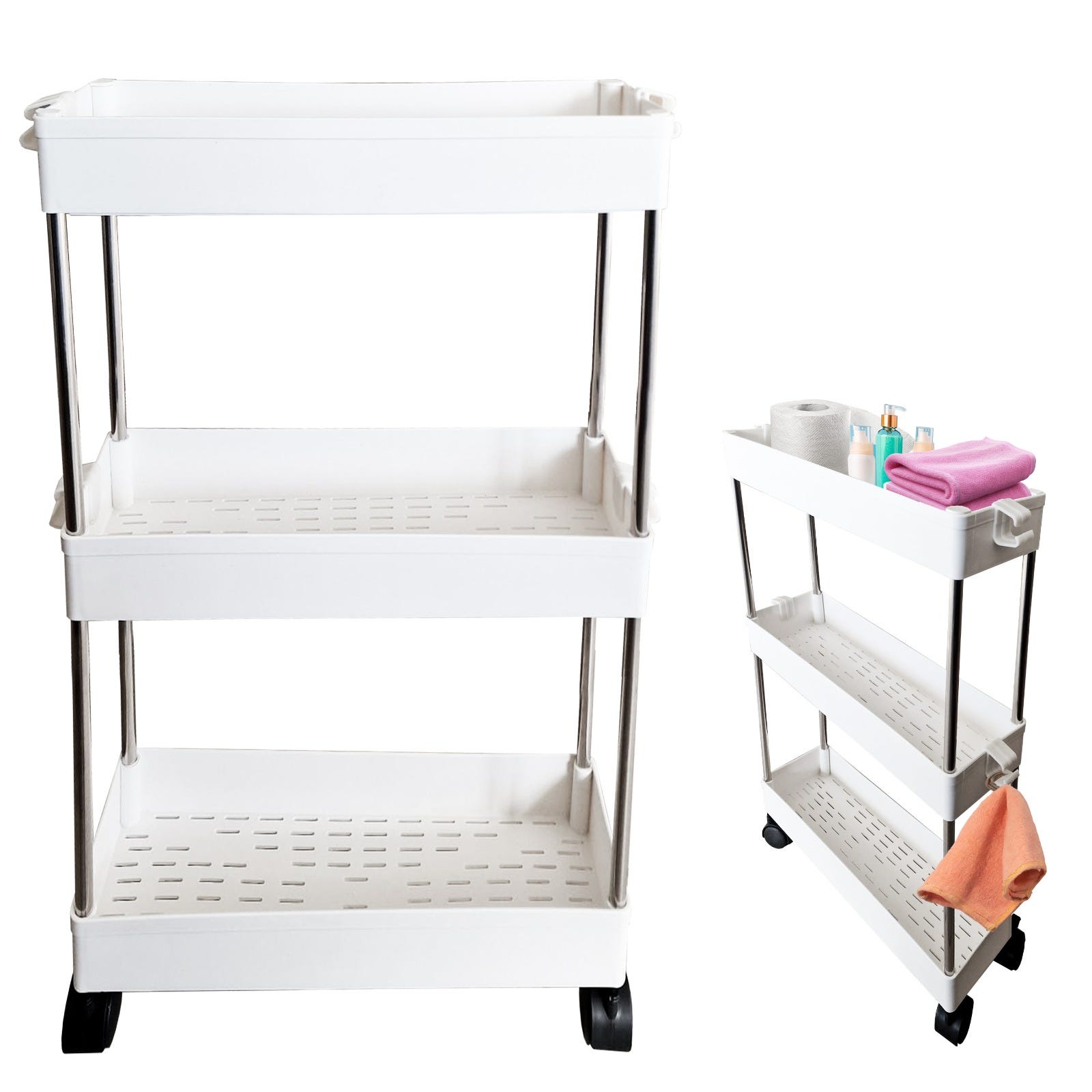 Carrello portaoggetti sottile da cucina a 4 livelli Carrello obile con Carrello portaoggetti sottile da cucina a 4 livelli Carrello obile con