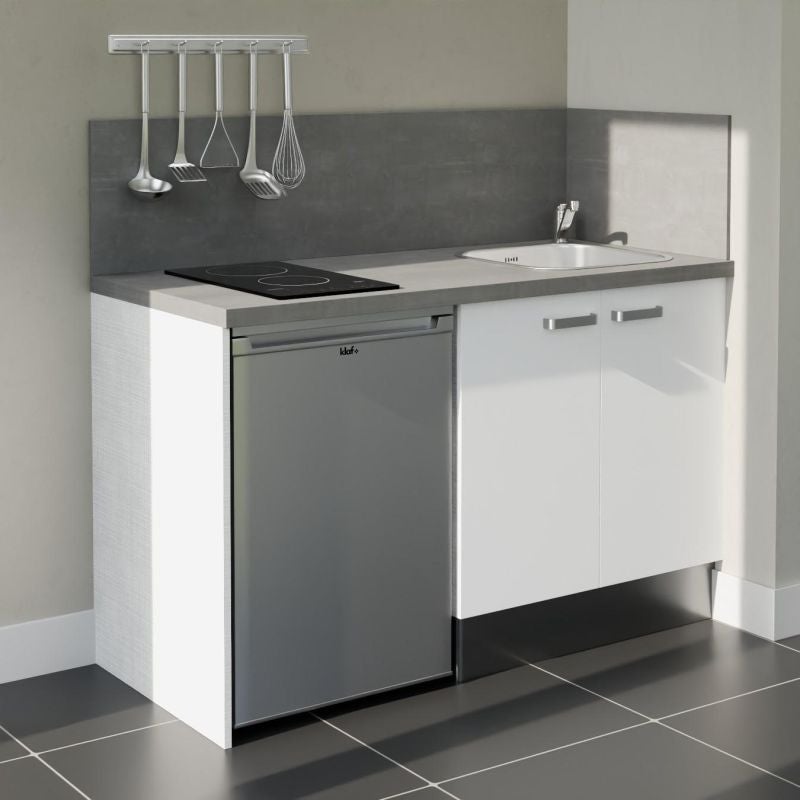 Kitchenette K17L PT 140 Cm Plan Stratifi vier Inox Fa ade Kitchenette K17L PT 140 Cm Plan Stratifi vier Inox Fa ade