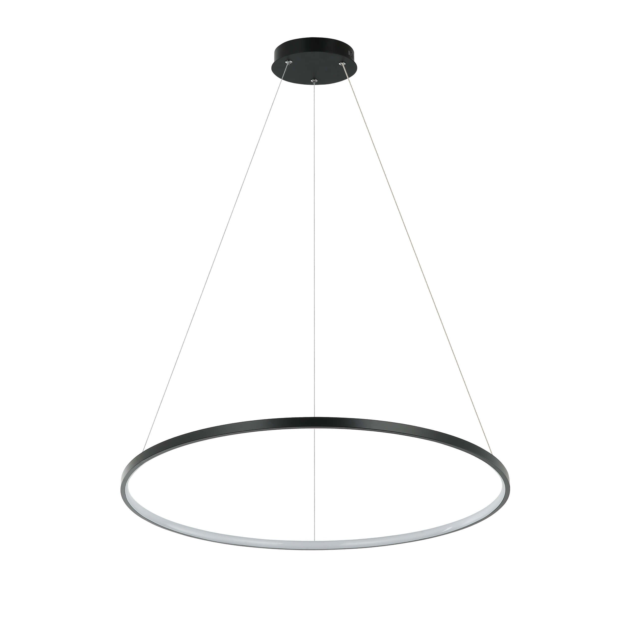 Lampa wisząca RING LED 35W Ciepła biel 2400lm czarna wym: 120 x 66 x 66 cm Light Prestige