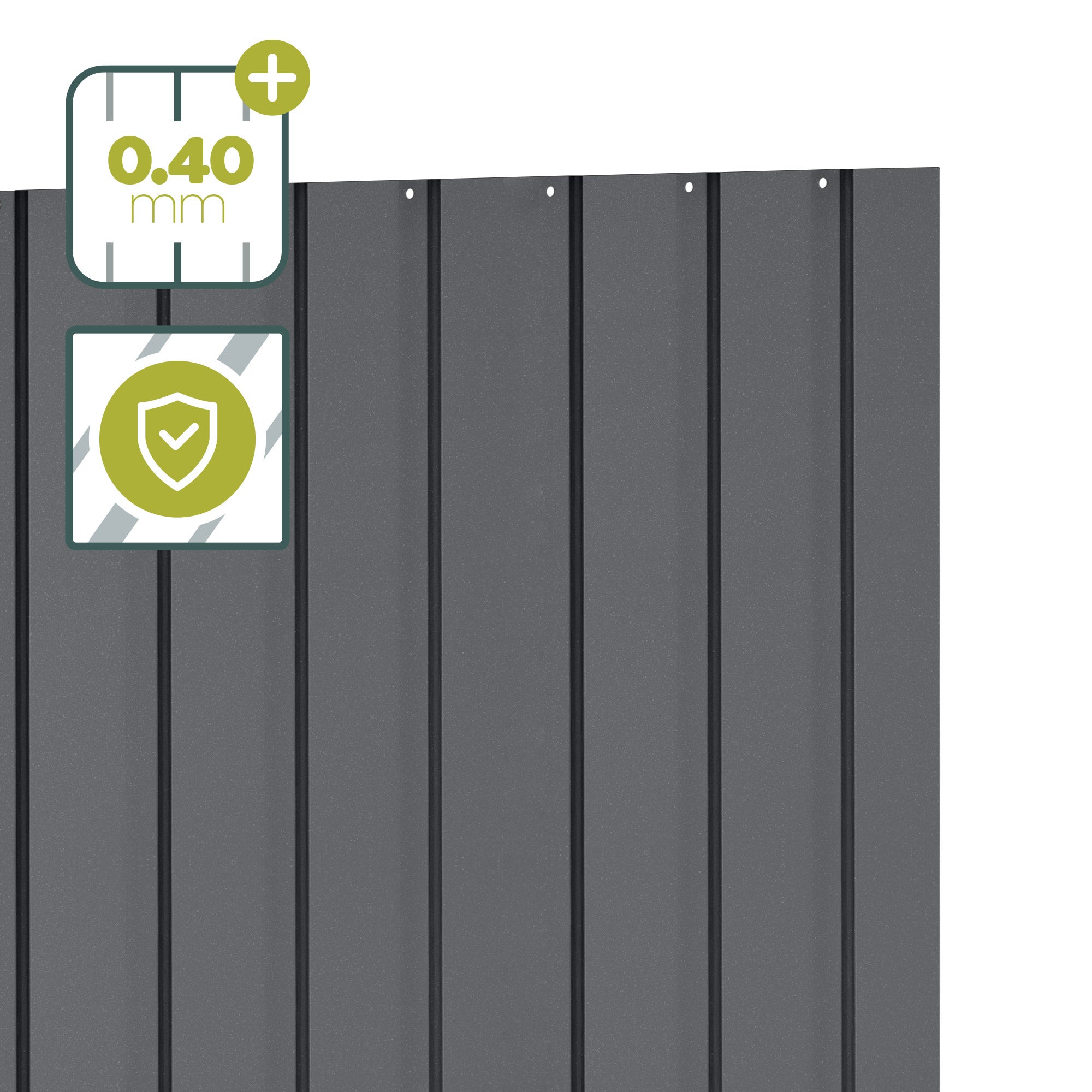 Abri de jardin en métal 3m2 avec fenêtre coulissante - Ep. 0,40mm résistant - Clé de porte incluse - 197x146x201cm – Anthracite - Cabane extérieure - 4