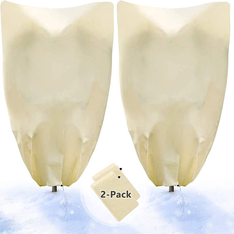 Osłona na rośliny zimowe, osłona na rośliny ogrodowe na zimę, beżowa (60 x 80 cm)
