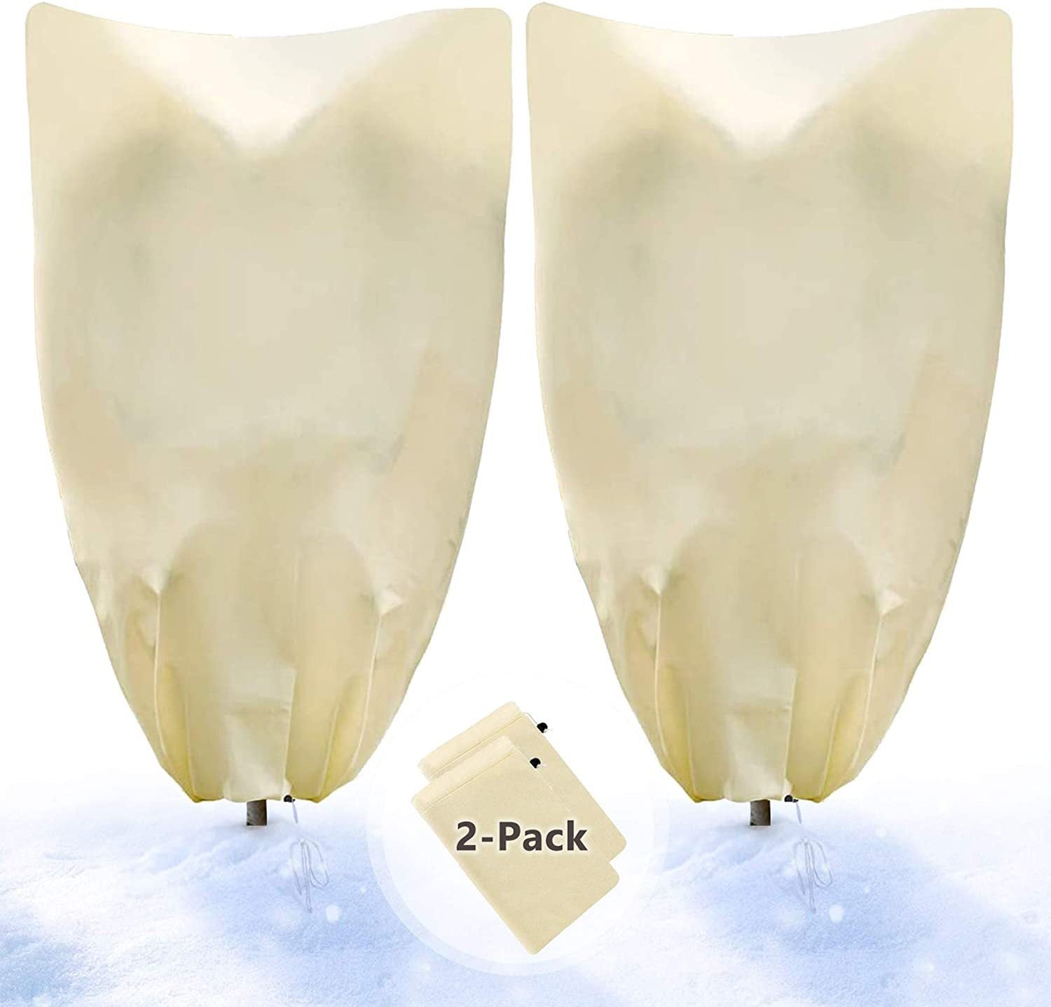 Osłona na rośliny zimowe, osłona na rośliny ogrodowe na zimę, beżowa (60 x 80 cm)