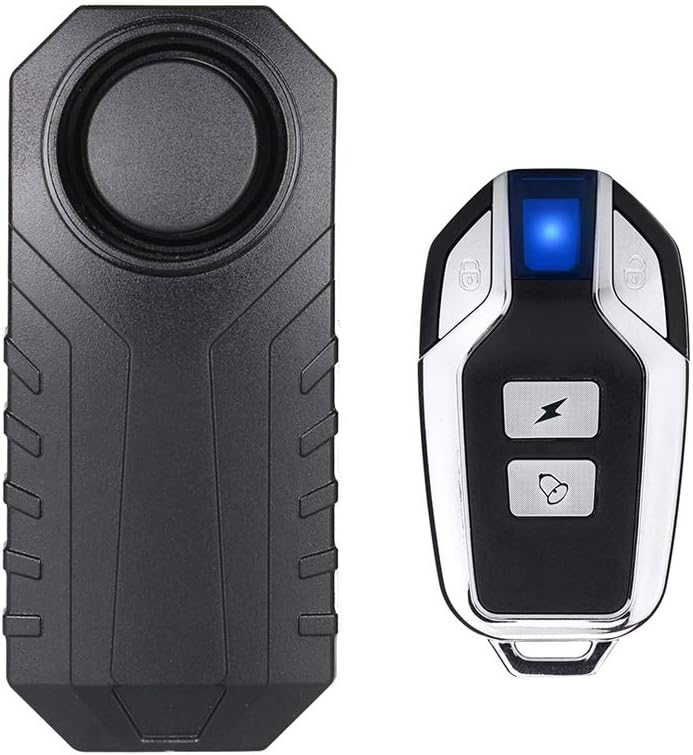 Bezprzewodowy alarm antykradzieżowy do motocykli/rowerów z pilotem, 113 dB, bardzo głośny (czarny)