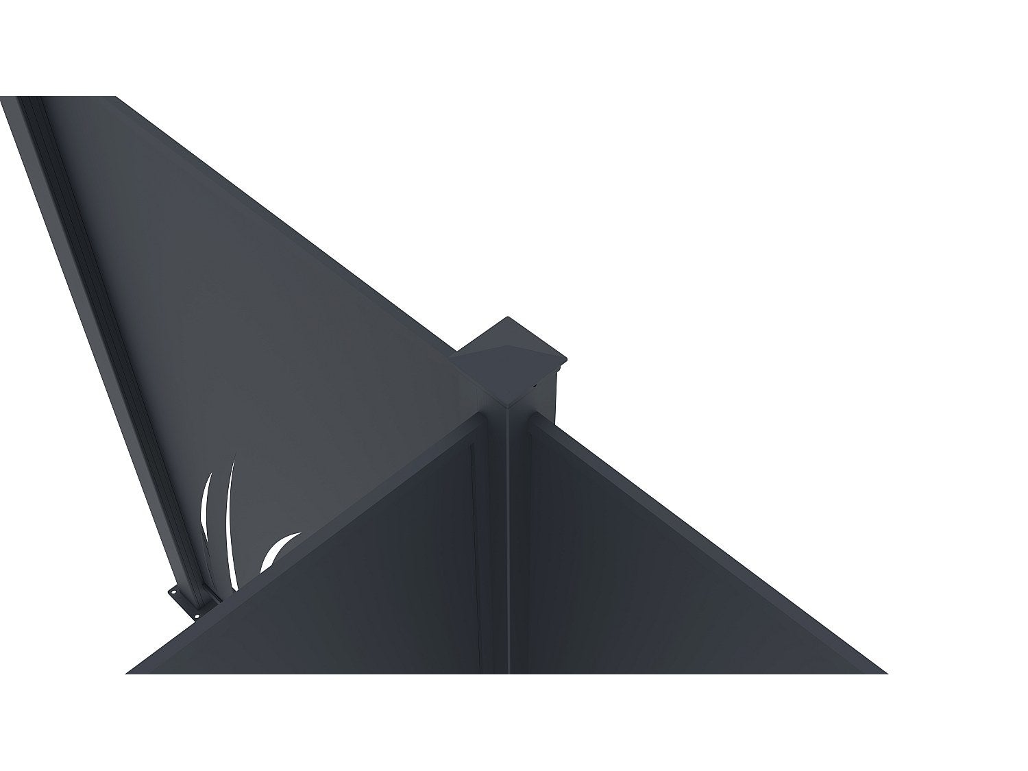 Clôture à poser en aluminium à motif végétal en découpe laser - Kit de départ - H164 x L118 cm - Anthracite - BRAMENO - 4