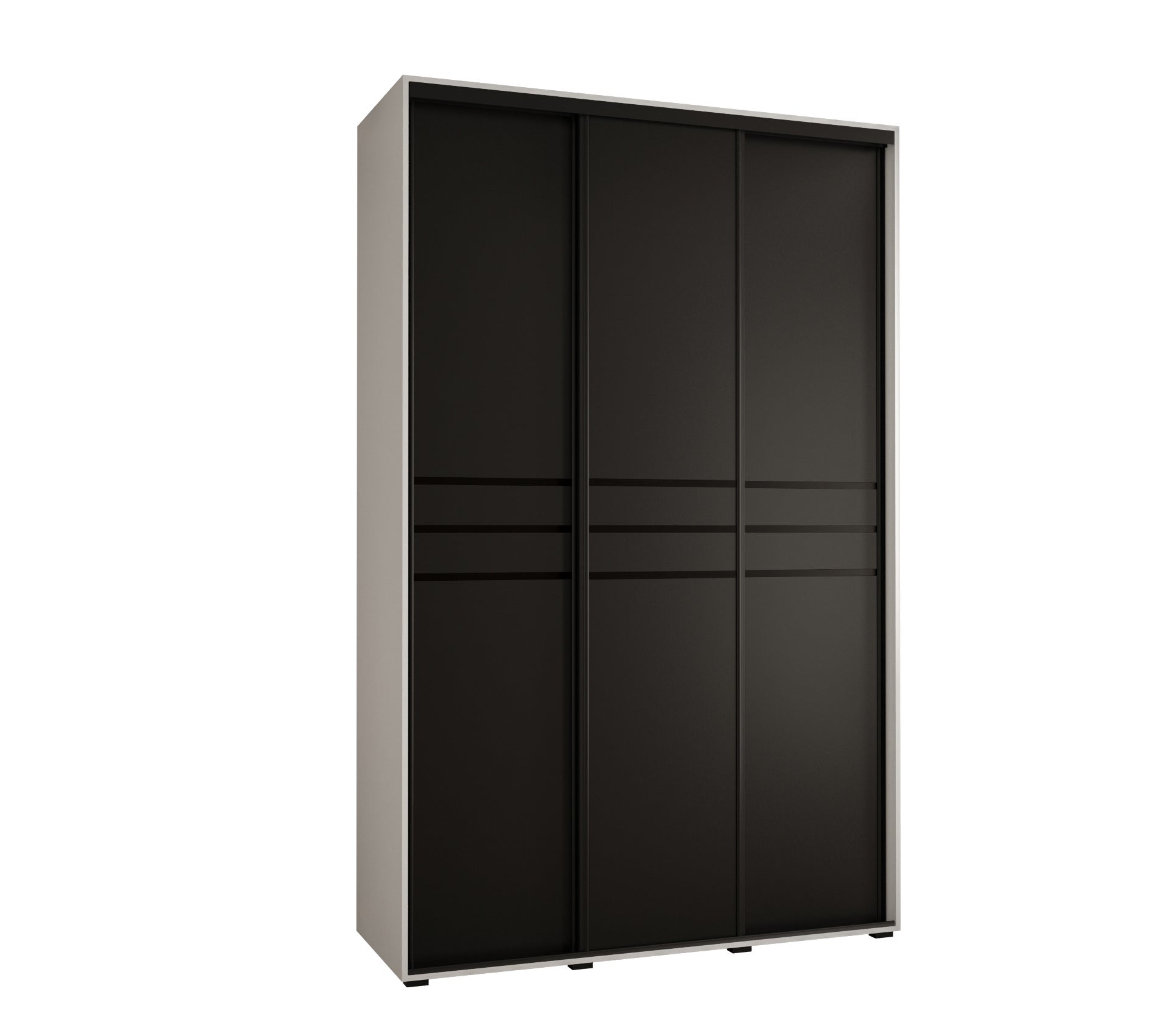 Szafa przesuwna wysoka Davos 10 150 x 45 x 235,2 cm biały + czarny + u. czarny - Abiks Meble