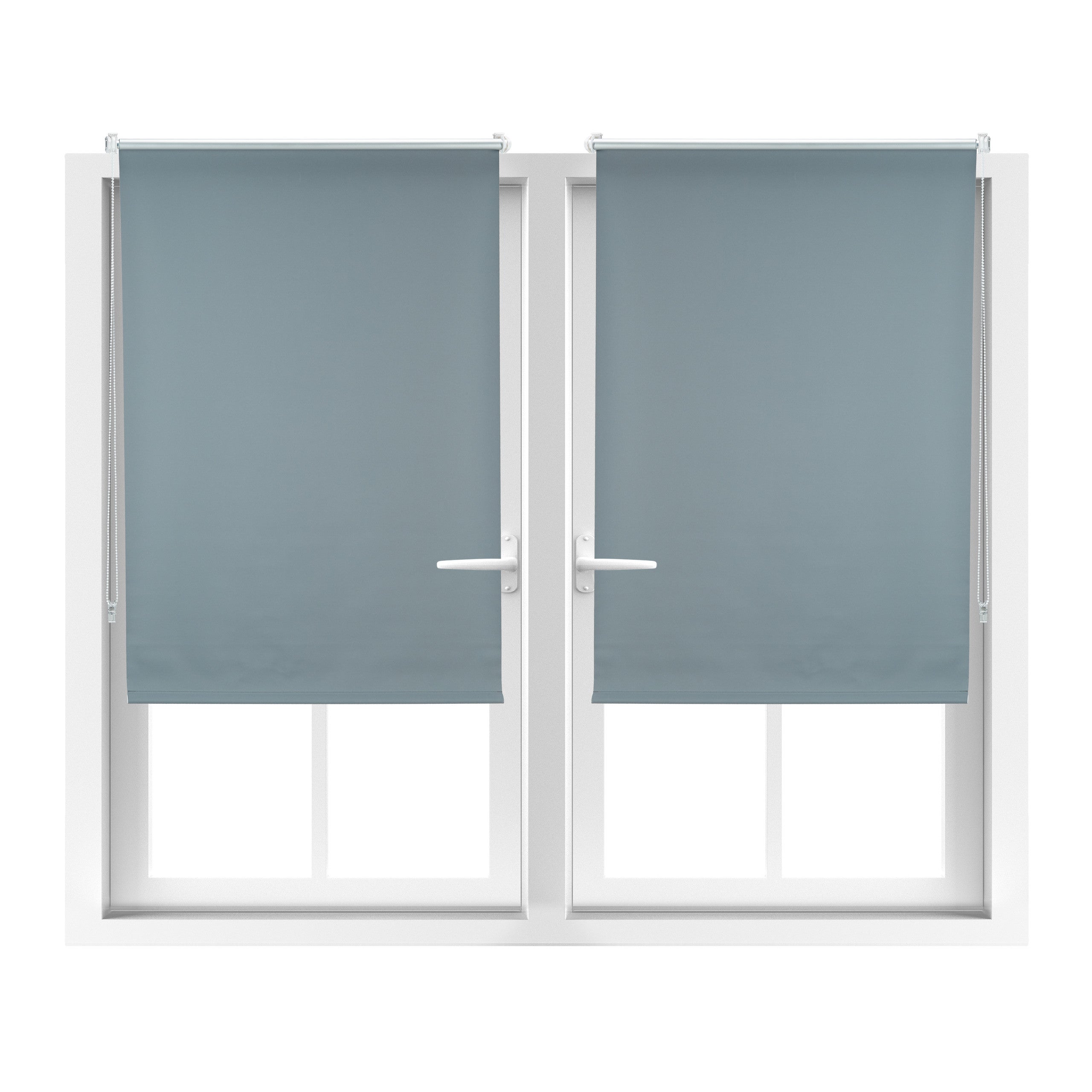 2 estores opacos térmicos, sin taladrar, enrollable, con cadena, tela-aluminio-plástico, 70 x 160 cm, gris