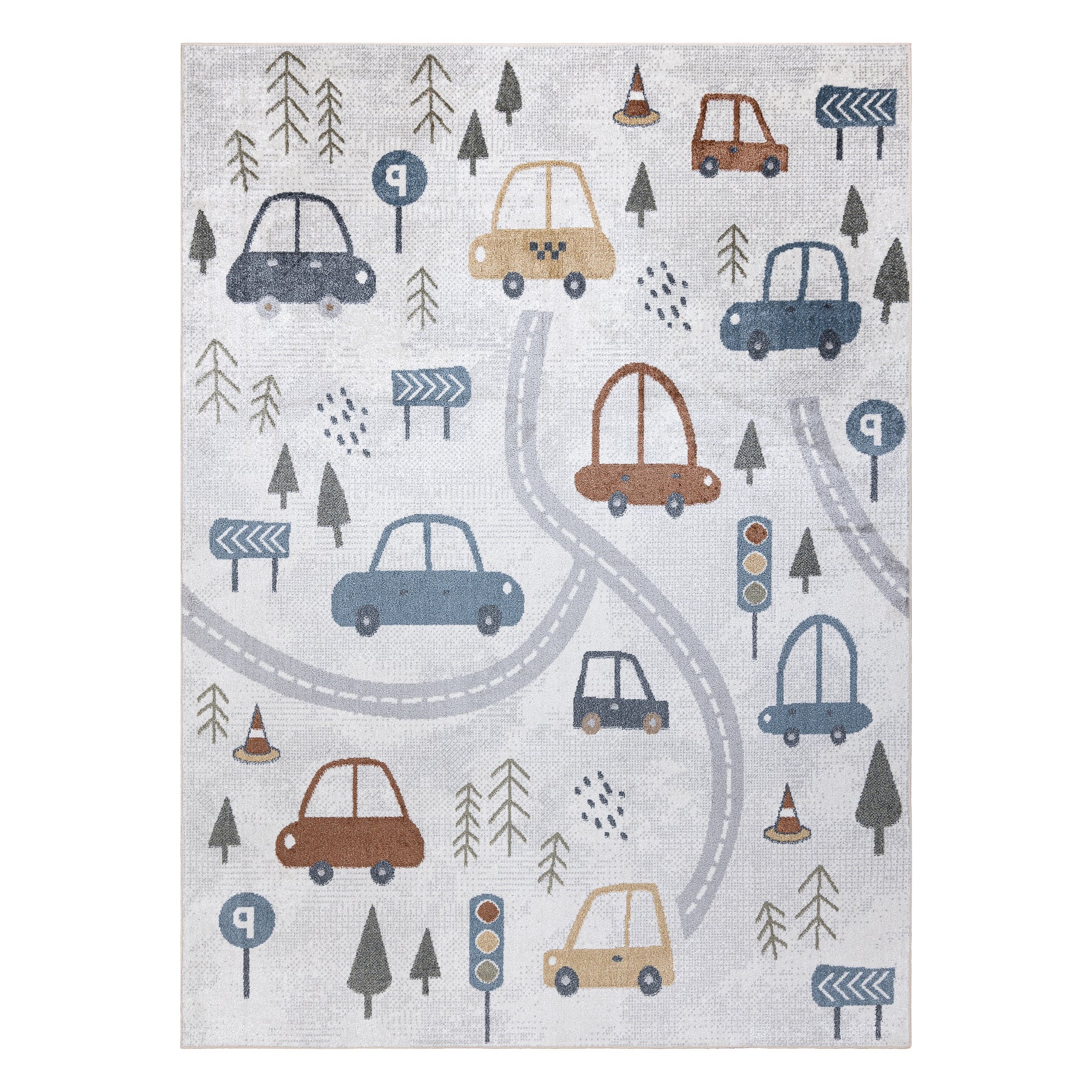 Tappeto BONO 8436 Automobili strada crema / grigio chiaro 280x370 cm - 3