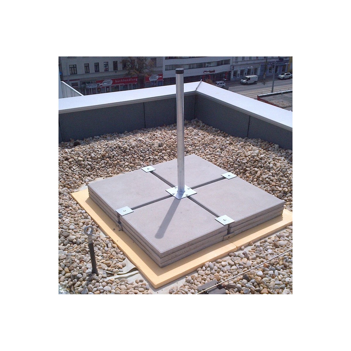 HDSAT IRON 5 Support Balcon/Terrasse pour Parabole satellite - Haute Stabilité - Roof Palette pour Dalles 50 x 50 cm - 3