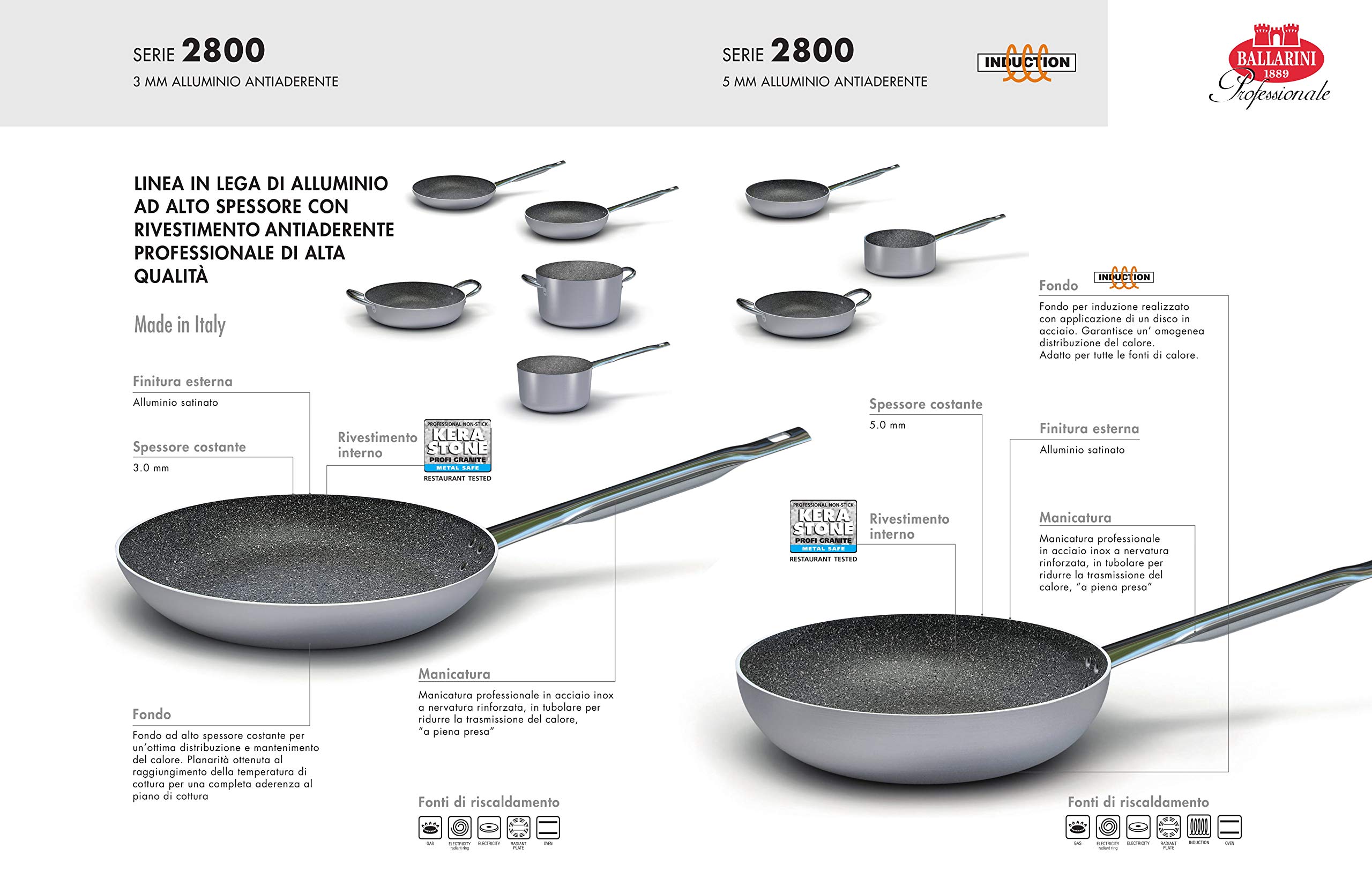 Tegame In Alluminio Pressofuso Granchef | 26 Cm | Antiaderente | 2 Manici | Per Gas E Elettrico - Foto 6