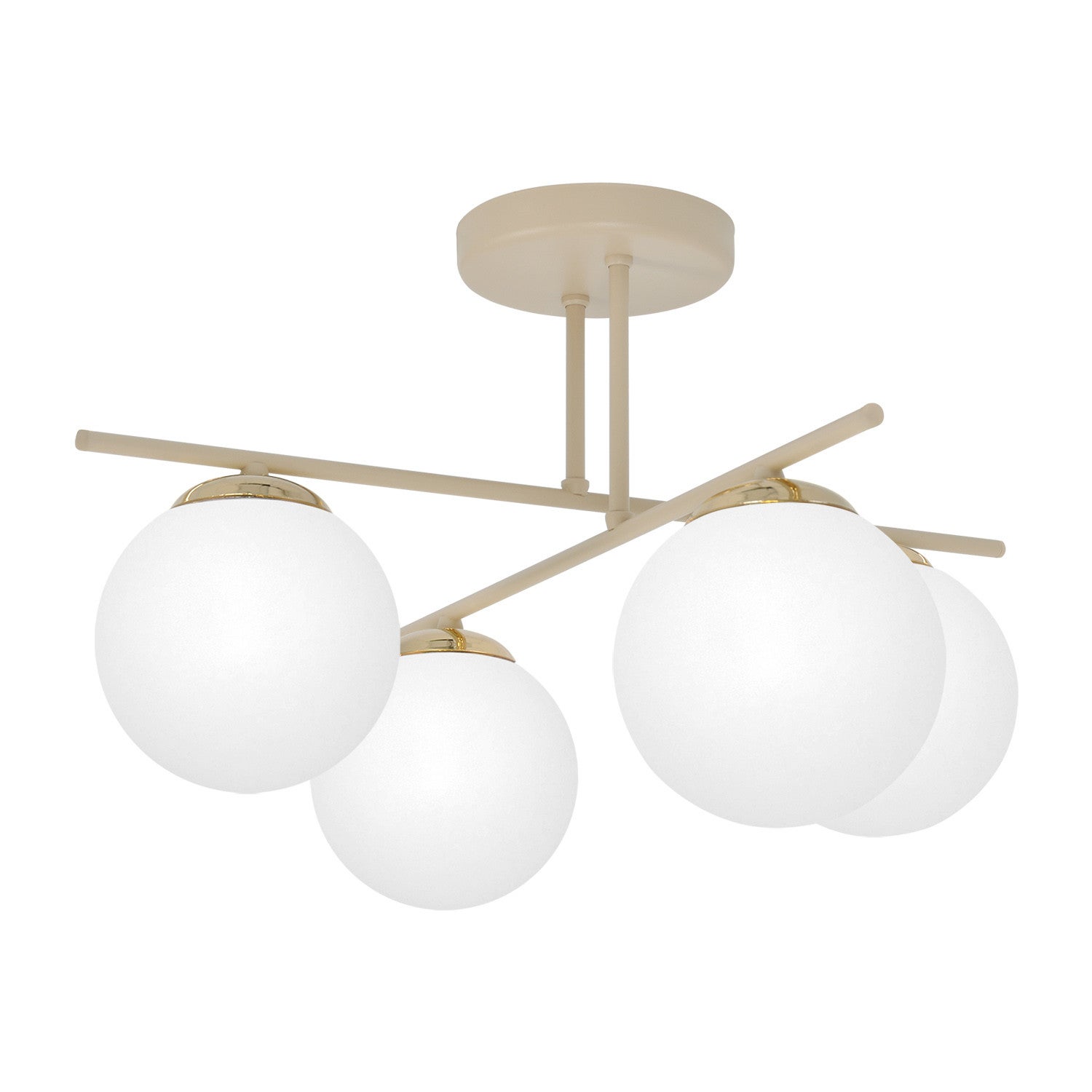 Lampa sufitowa mleczne szklane kule SAVIA beżowa 4xE14x15W szkło wym:30x51x51cm IP20 Kaja