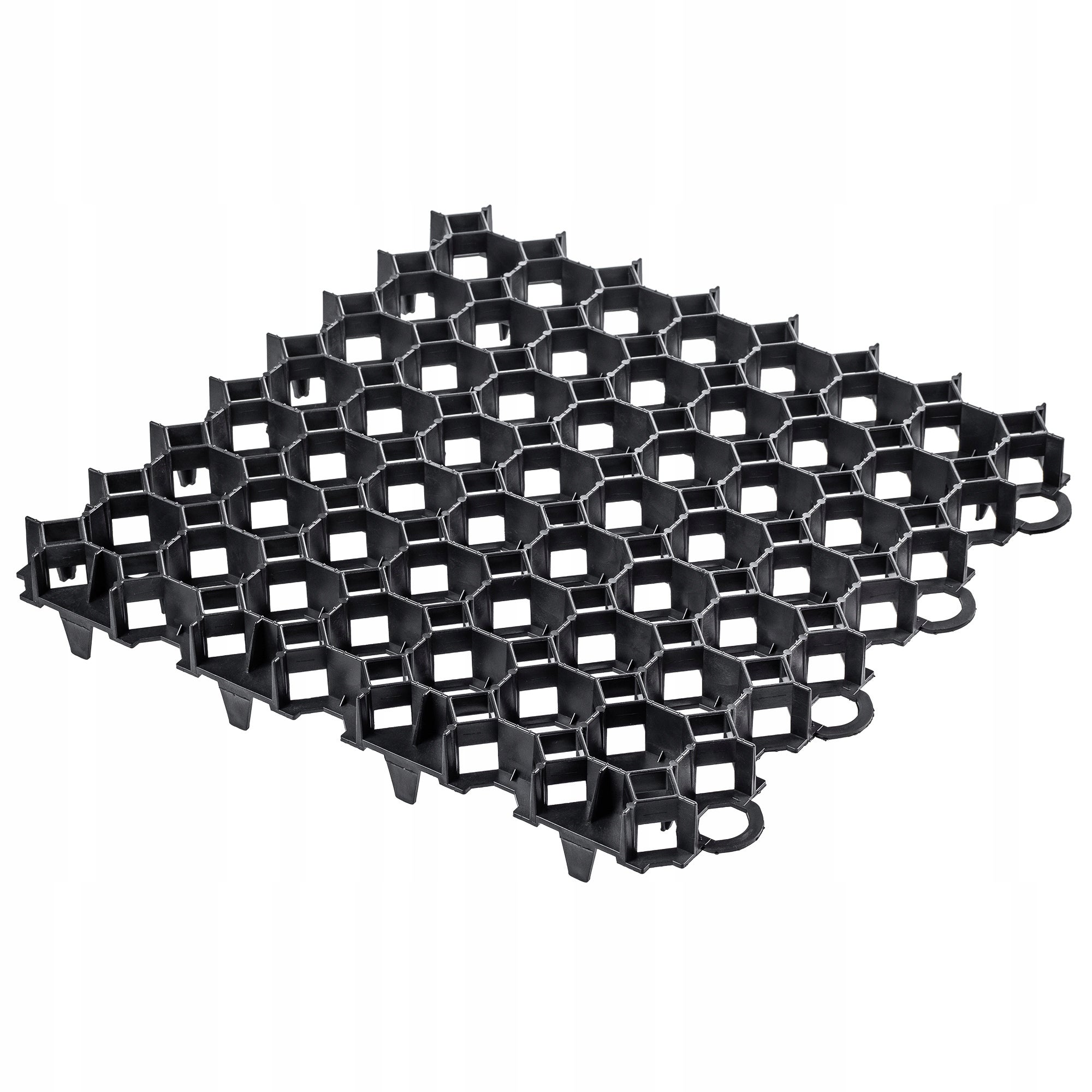 KADAX Baldosas estabilizadoras de plástico de 50 cm, estabilizadores de grava, losas de césped para jardines, rejillas de césped (negro, 20 unidades) - 3