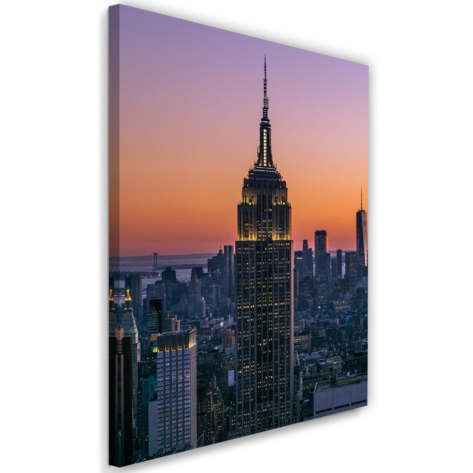 Obraz na płótnie, Empire State Building o zachodzie słońca 80x120