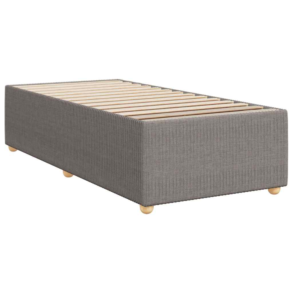 Cadre de lit sans matelas en tissu taupe pour la chambre, 100 × 200 cm - 3