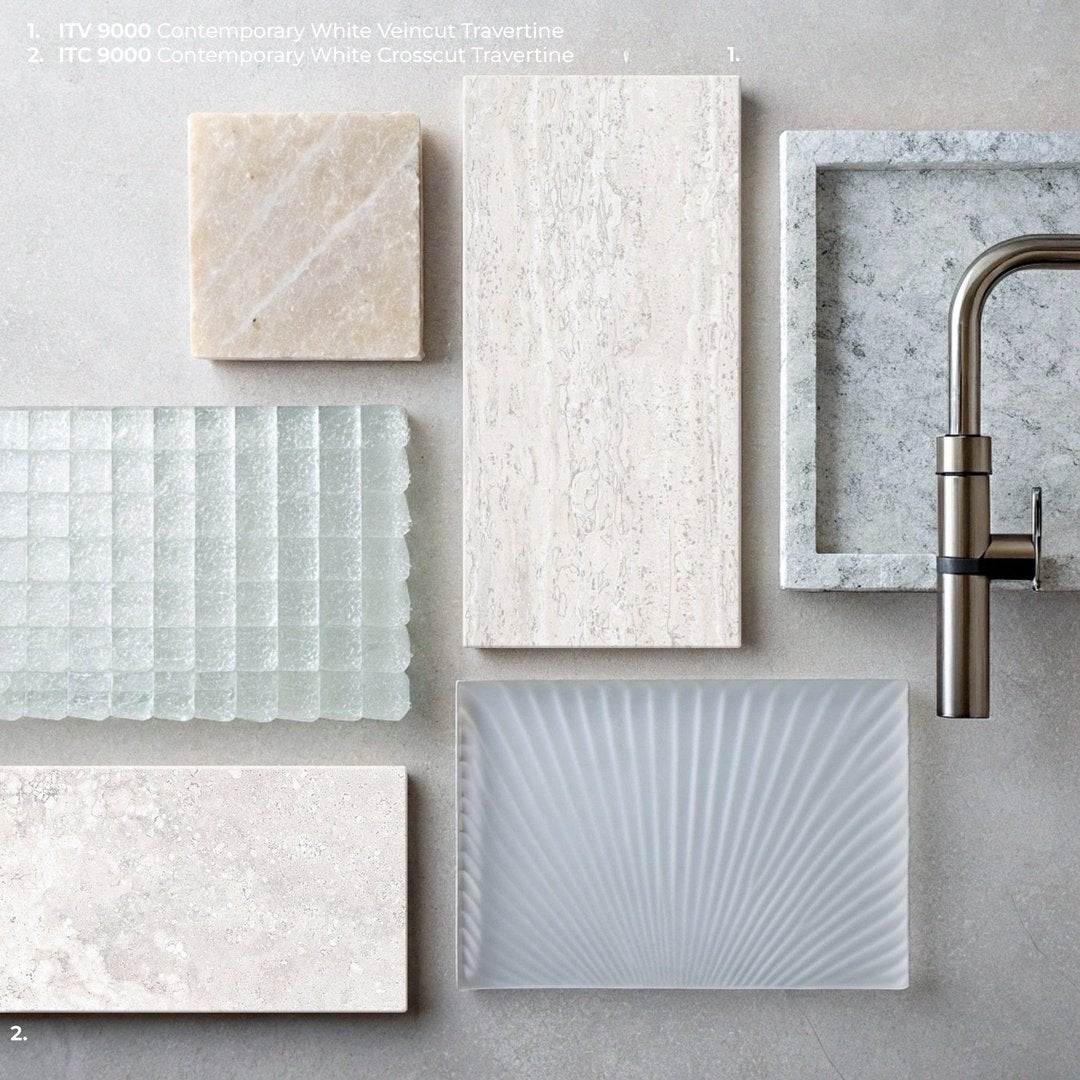 Silver Cross Bianco - Travertino Mosaico - Piastrelle 5x5 cm Mosaic 9 mm - ITC 9000 5x5 MOSAIC 9 mm - 5