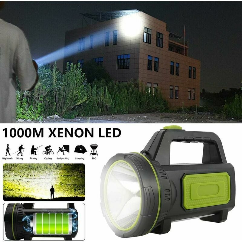 Torcia LED ricaricabile USB con luce laterale, torcia di emergenza impermeabile - 6