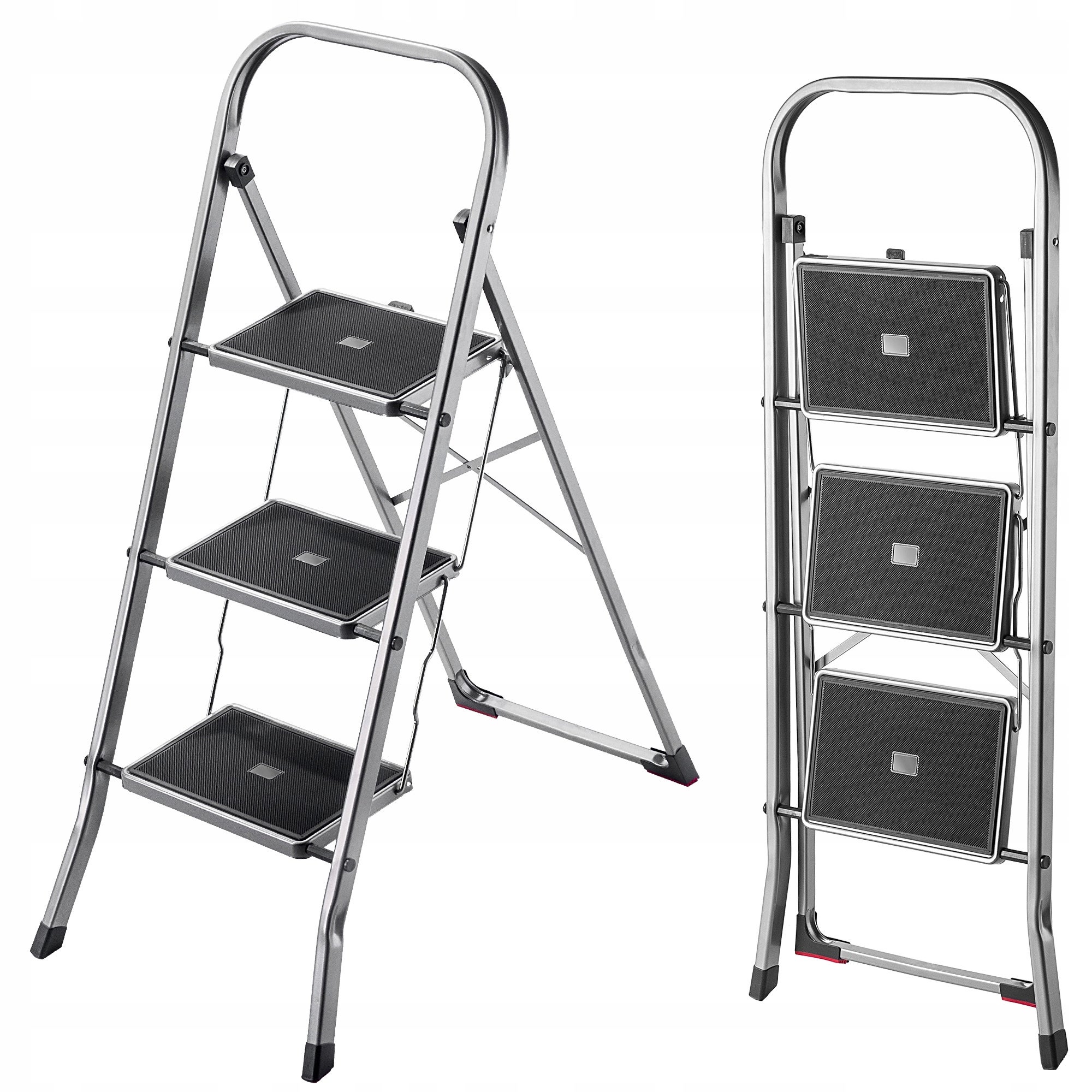 DRABINA DOMOWA LEKKA SKŁADANA ALUMINIOWA DRABINKA SCHODKI 3 STOPNIE 150kg