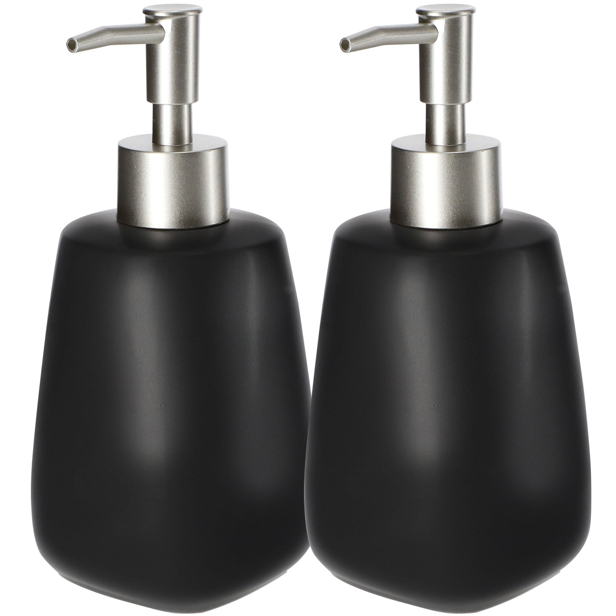 DOZOWNIK MYDŁA NA MYDŁO W PŁYNIE POJEMNIK PŁYN 400ml CZARNY CERAMICZNY 2szt