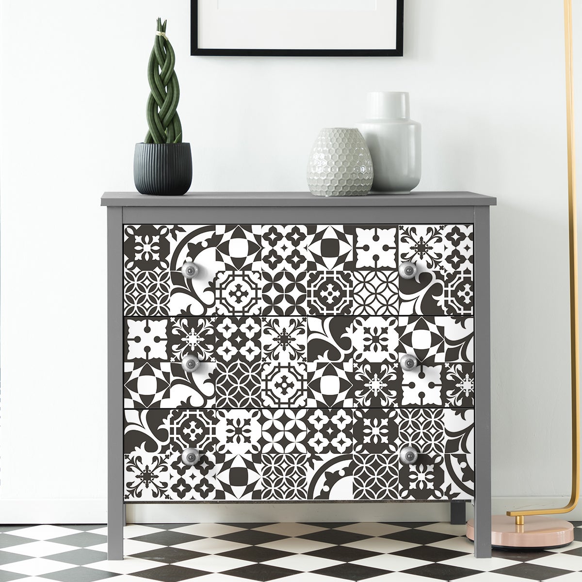 60 vinilos baldosa de cemento muebles lorafina - adhesivo de pared - revestimiento sticker mural decorativo - 60stickers10x10cm