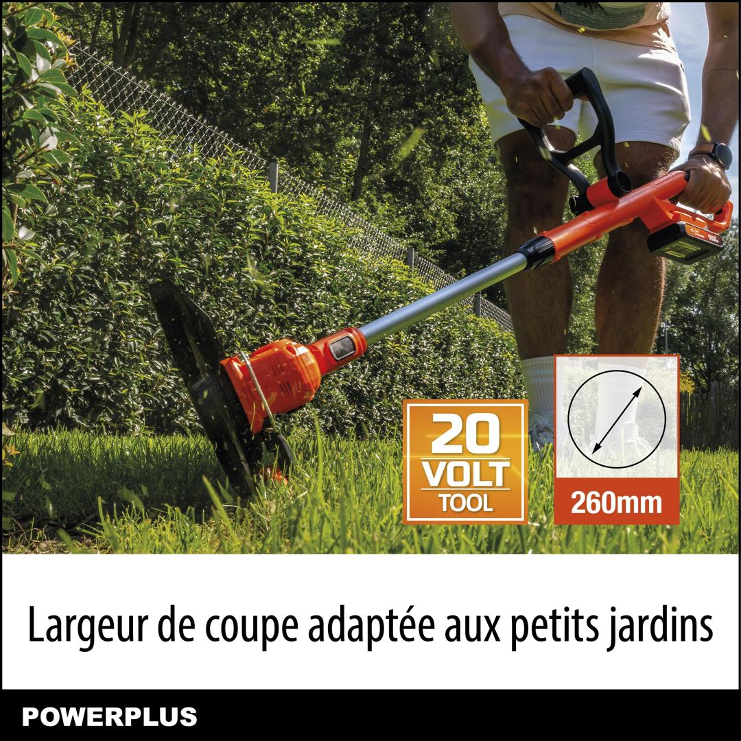 Powerplus Dual power Promo Kit Tondeuse Gazon POWDPGBOX25A – Tondeuse Gazon 20V 330 mm, Taille-Haie 460 mm, Coupe-Bordures 260 mm - 7
